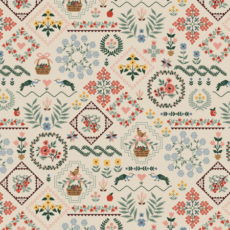 Home Sweet Home by Rifle Paper | Heritage Linen - Cream (Per ½ Meter)
