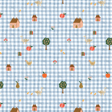 Home Sweet Home by Rifle Paper | Farmhouse Gingham - Blue (Per ½ Meter)