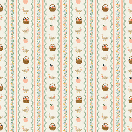 Home Sweet Home by Rifle Paper | Farmhouse Stripe - Cream (Per ½ Meter)