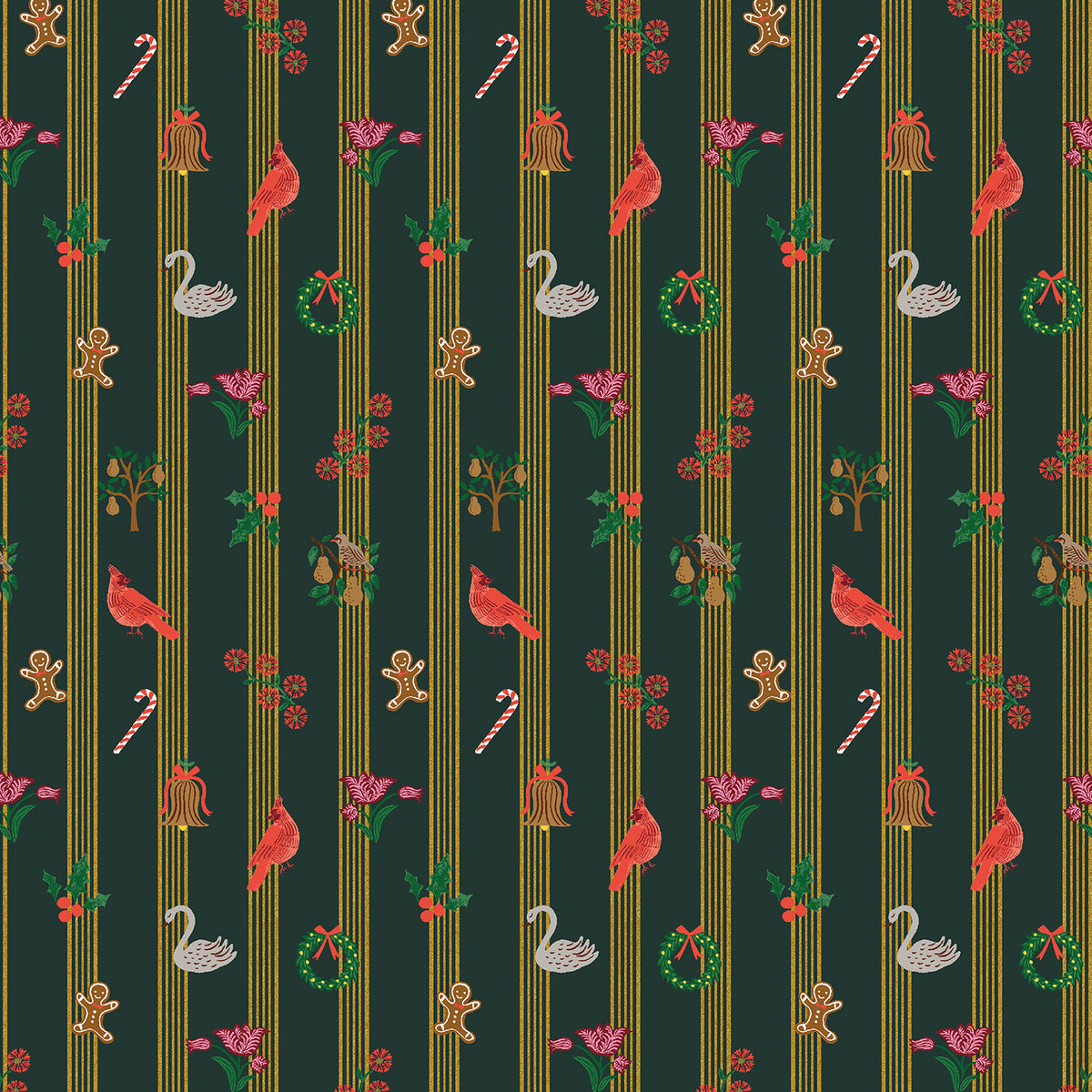 Holiday Classic - Evergreen by Rifle Paper Co. (Per ½ Meter)