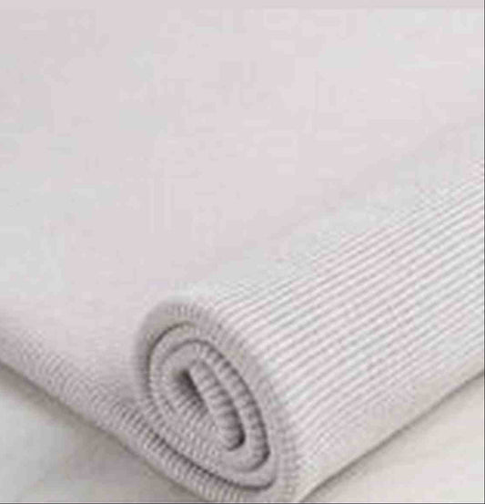 Heavy Organic Cotton 2x1 Rib Knit - Grey (Deadstock) (Per ¼ Meter)